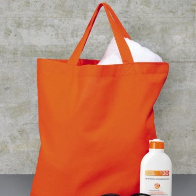 Oranžová bavlněná taška s krátkými uchy